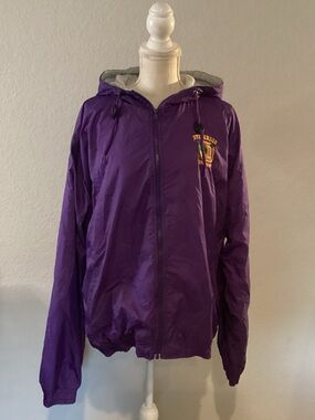 Vintage Stevenson Dragons Purple Hooded Zip Jacket with Embroidered Crest